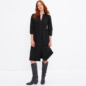 NWT GAP Black Button-Front Midi Dress